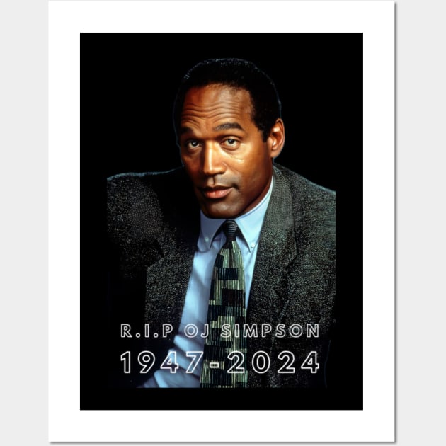 OJ Simpson Shirt, rip oj simpson, oj simpson, o.j. simpson, shitpost shirt, meme shirt, 1947-2024 Wall Art by naughtyoldboy